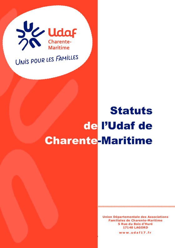 Statuts de l'Udaf - Udaf 17 Charente-Maritime